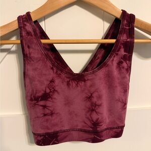 Bloom Tie-Dye Maroon Sports Bra Bamboo Blend Womens Small
